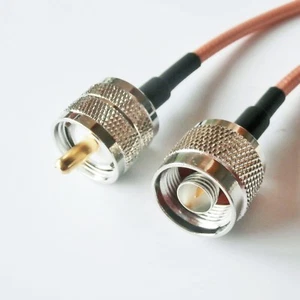  N male to UHF PL259 plug Crimp Jumper Pigtail Lot Double shield RG142 Cable - Picture 1 of 6