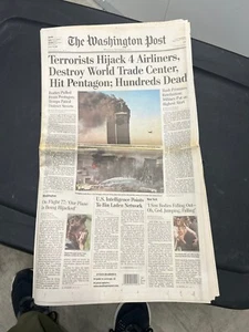 Wednesday, September 12, 2001 Washington Post 9/11 newspaper - Picture 1 of 3