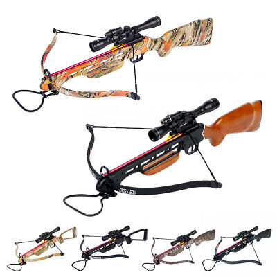 150 Lb Black / Wood / Camo Hunting Crossbow Bow +4x20 Scope +7 Arrows 180 80 50 • 114.99$