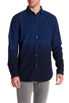 NEW MENS SOVEREIGN CODE LA OMBRE BLUE TEXTURED CHEST POCKET BUTTON FRONT SHIRT M - Image 1 of 2