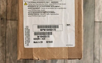 W10493172 WPW10493172 WHIRLPOOL refrigerador conducto de hielo puerta y motor OEM nuevo Foto 1 de 2