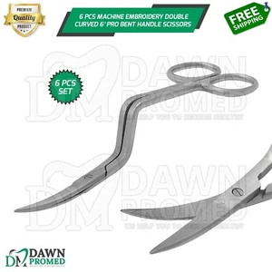 6 piezas tijeras de bordar doble curva 6" mango doblado profesional grado alemán - Imagen 1 de 8