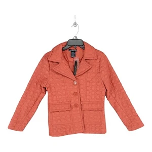 Saint Tropez West Womens Jacket Quilted Small Button Up Orange Casual New - Picture 1 of 10
