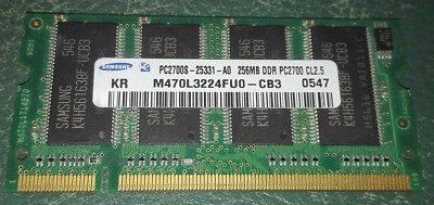 RAM 256MB 256 MB MEMORIA SAMSUNG PC2700S-25331-A0 DDR PC2700 CL2.5 M470L3224FU0 - Immagine 1 di 2