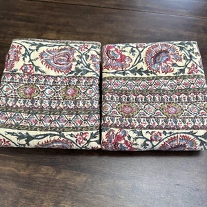 POTTERY BARN ANJA KALAMKARI QUILTED KING PILLOW SHAM SET (2) FLORAL PAISLEY - Picture 1 of 14