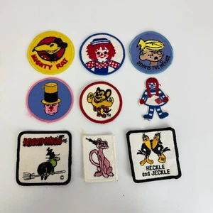 Vintage 70s Embroidered Patch LOT OF 9 Sew-Ons Novelty Cartoon Dennis Heckle - Picture 1 of 7