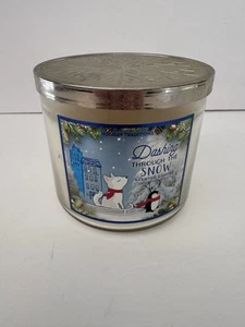 Bath & Body Works Dashing Through The Snow 3 Wick Candle Discontinued Christmas - Picture 1 of 4