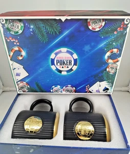 NIB 2 Piece World Series of Poker Coffee Tea Cup Mug Black Gold Emblem 12oz AB - Picture 1 of 6