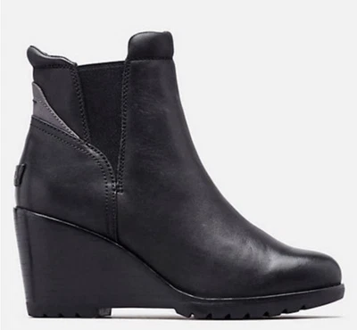 Sorel After Hours Chelsea Botín de Cuña Botín de Cuero Negro Impermeable 10.5 Foto 1 de 4