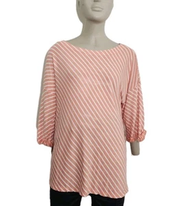 Camicia Daytrip, donna taglia S arancione bianca a righe manica 3/4 rayon/spandex - Foto 1 di 8