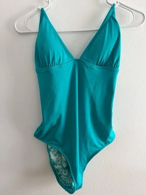 Volcom Women's NWT Large Teal Blue One Piece Swimsuit Strappy Back Bathing Suit - Image 1 of 4