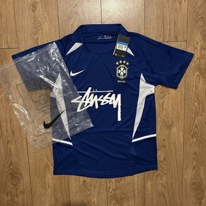 Nike X Stussy Brazil Jersey. Blue And White Size Medium - Picture 1 of 8