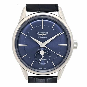 AUTH LONGINES WATCH FLAGSHIP HERITAGE MOONPHASE L4.815.4 AUTOMATIC SS MEN'S F/S - Picture 1 of 9