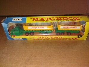 1966 Matchbox Lesney King Size K-16 Dodge Tractor Twin Tippers MIB