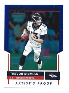 /35 Tarjeta de fútbol americano prueba de artista 2017 puntuación #151 Trevor Siemian Denver Broncos - Imagen 1 de 2