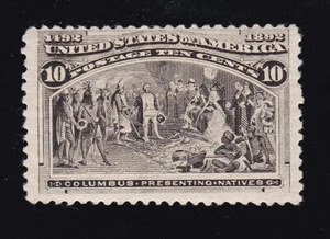 US 237 10c Columbian Exposition Unused F-VF OG NH SCV $250 (BB5) - Picture 1 of 2