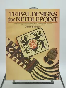 1977 Tribal Designs für Needlepoint Softcover Buch von Gay Ann Rogers - Bild 1 von 9