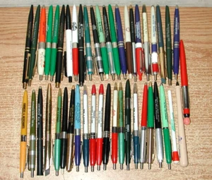 VINTAGE LOT OF 46 ADVERTISEMENT BALLPOINT PENS FROM BURLINGTON, IOWA, SEE LIST - Picture 1 of 11