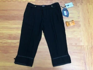 New JR. Women BLACK CAPRI CROP ALICE TEMPERLEY PANTS Pockets Black SIZE 5❄️N3 - Picture 1 of 12