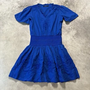 Vestido Lauren Ralph Lauren Para Mujer 2 Sizanna Azul Real Cintura Ajustada Bordado - Imagen 1 de 10