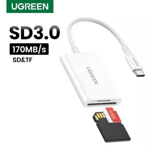 UGREEN Card Reader SD3.0 USB-C to SD MicroSD TF 2 in 1 USB-C For Macbook iPhone - Photo 1/8