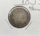 1853 25c W/ Arrows 25c Love Token 90% Silver Coin RA Initials