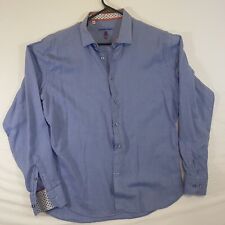 Luchiano Visconti Mens XL Button Blue Long Sleeve Button Shirt
