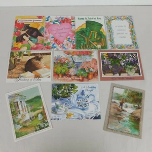 Lote de 10 Tarjetas de Felicitación Surtidas Eventos Fiestas Cumpleaños Pascua San Valentín Nota - Imagen 1 de 12