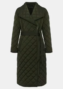 Phase Eight Nila Quilted Puffer Coat Jacket Longline Khaki UK 18 RRP £179 - Picture 1 of 10