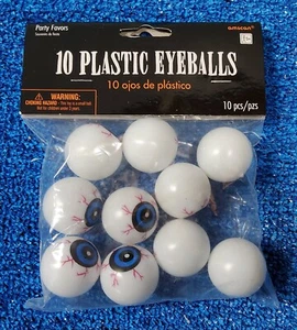 New! Blue Plastic Eyeballs 12 Pc Halloween Decoration Party Favors Novelty Eyes - Picture 1 of 2