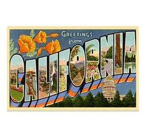 920- California Greetings Refrigerator Magnet NICE 3 by 5 inch SIZE - Picture 1 of 1