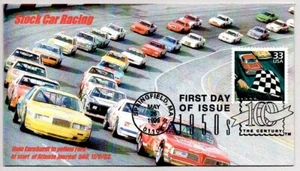 STOCK CAR RACING STAMP FIRST DAY OF ISSUE, DALE EARNHARDT ATLANTA JOURNAL 500 - Picture 1 of 1