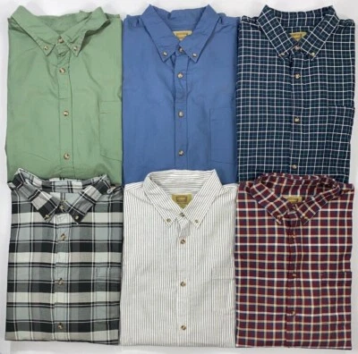 Men's Big & Tall Foundry Comfort Stretch Nonotex Button-Front Long Sleeve Shirt - Image 1 of 3