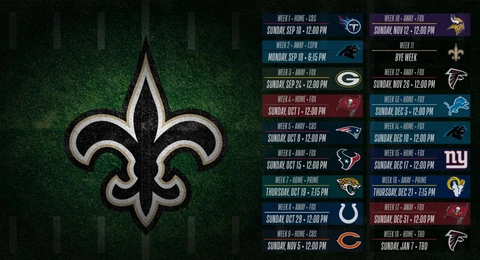 The New Orleans Saints 2023 Regular Season Schedule Poster Multiple sizes Cover