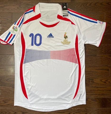 France ZIDANE # 10 Retro World Cup 2006 Soccer away Jersey - Size XL Men Vintage Cover
