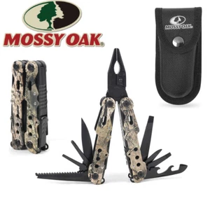 MOSSY OAK 13-in-1 Multi-tool Multi Function Pliers Folding Pocket Tool w/Sheath - Picture 1 of 13