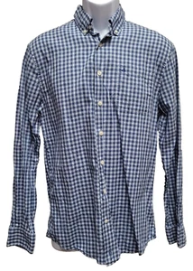 Johnnie-O Blue & Blue Checkered Long Sleeve Cotton Button Down Shirt Small - Picture 1 of 5