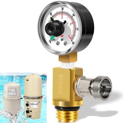 for RV40600 Pentair 98209800 AIR RELIEF VALVE GAUGE FNS Plus Clean & Clear - Image 1 of 4