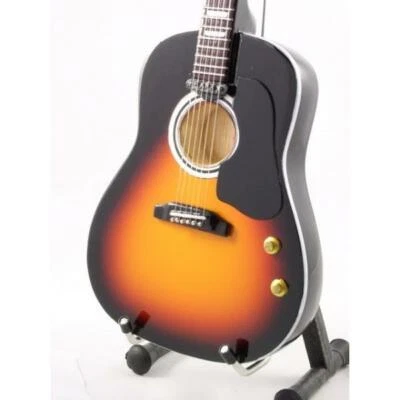 Miniature SUNBURST Guitar For BEATLES JOHN LENNON Memorabilia FREE Stand GIFT