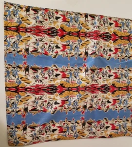 Vintage Cowboy  Fabric  Scarf / Handkerchief   17" X 16 " - Picture 1 of 6