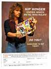WINGER / KIP WINGER RIP MAGAZINE SUBSCRIPTION FORM FULL PAGE PINUP CLIPPING