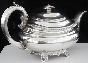 Sterling Silver Teapot James Barber, George Cattle II & William North, YORK 1827 - Picture 1 of 12