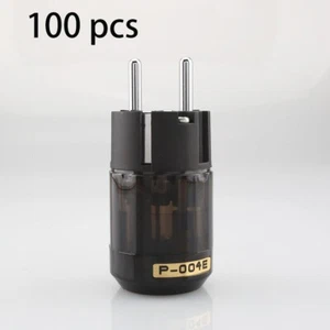 100PCS Rhodium Plated Schuko Male Plug HIFI Audio Connector - Picture 1 of 9