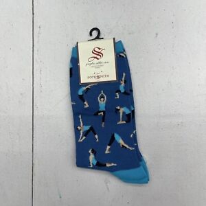 Sock Smith Blue Yoga People Crew Socks Women’s Size OS New