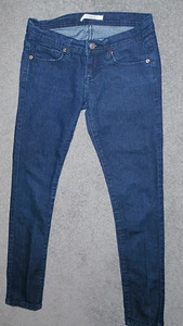 FOREVER 21 DENIM 5-POCKET DARK NAVY SKINNY JEANS SIZE 24X29 ON TAG - Picture 1 of 8