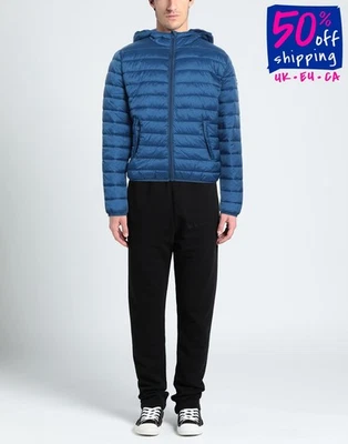 RRP€322 RETRO Techno Fabric Quilted Jacket Size XS Blue Padded Hooded - Image 1 of 4