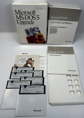 Microsoft MS-DOS 5 Upgrade 6x 5.25 Floppy Disks Complete - Very Rare Software - Image 1 of 4
