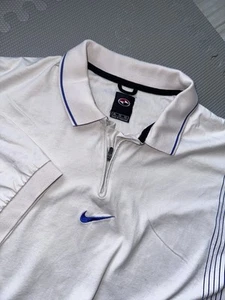 Vintage Tiger Woods Nike Golf Polo Shirt Mens XL Beige Slam Yin Yang Logo 90s - Picture 1 of 6