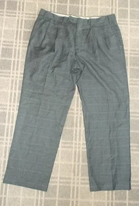 Ralph Lauren Men's Chino Trousers size L W36" L29" Pleated front turn up plaid - Picture 1 of 4