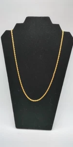 Vintage 1980er signierte Korea Seil Kette 24" goldfarben Diamantschliff Unisex - Bild 1 von 7